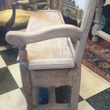 Vintage storage bench in natural wood
