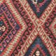 Kilim Ancien Fait Main en Laine Rouge et Bleu,Tapis Plat Vintage,165x231 Cm