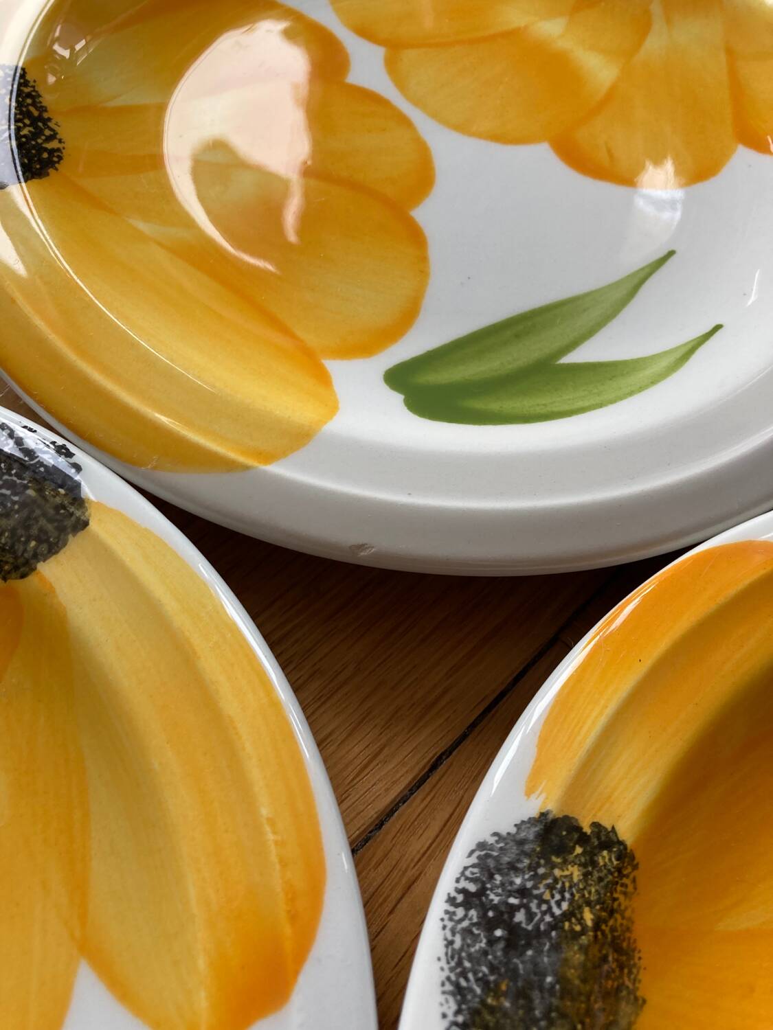Sunflower dessert plates - Italian ceramic