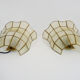 Pair of vintage wall lamps in mother-of-pearl and gilded brass 1970