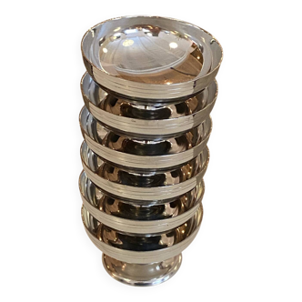Set of 6 stainless steel cups