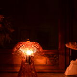 Mushroom lamp in rosaline