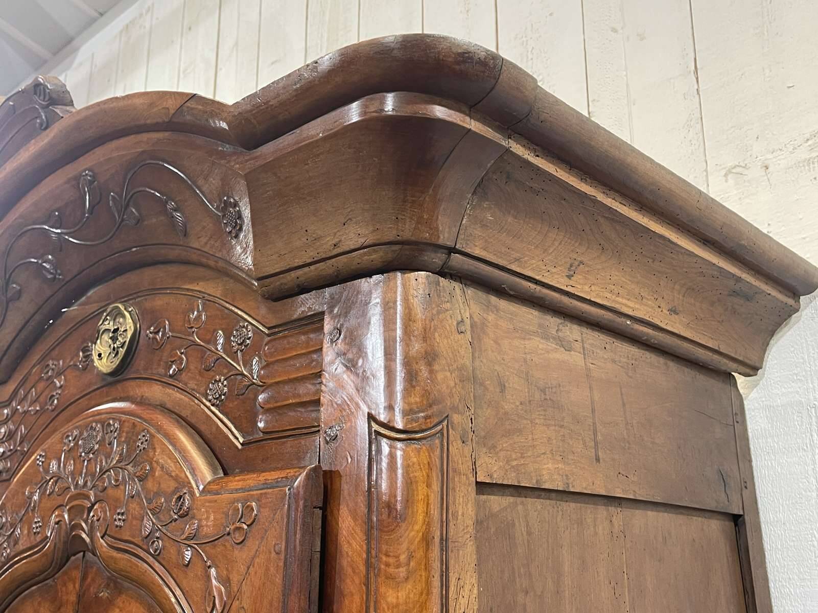 19th-century Rennes wardrobe in cherry wood signed Louis Boutin