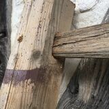 Raw wood farm ladder