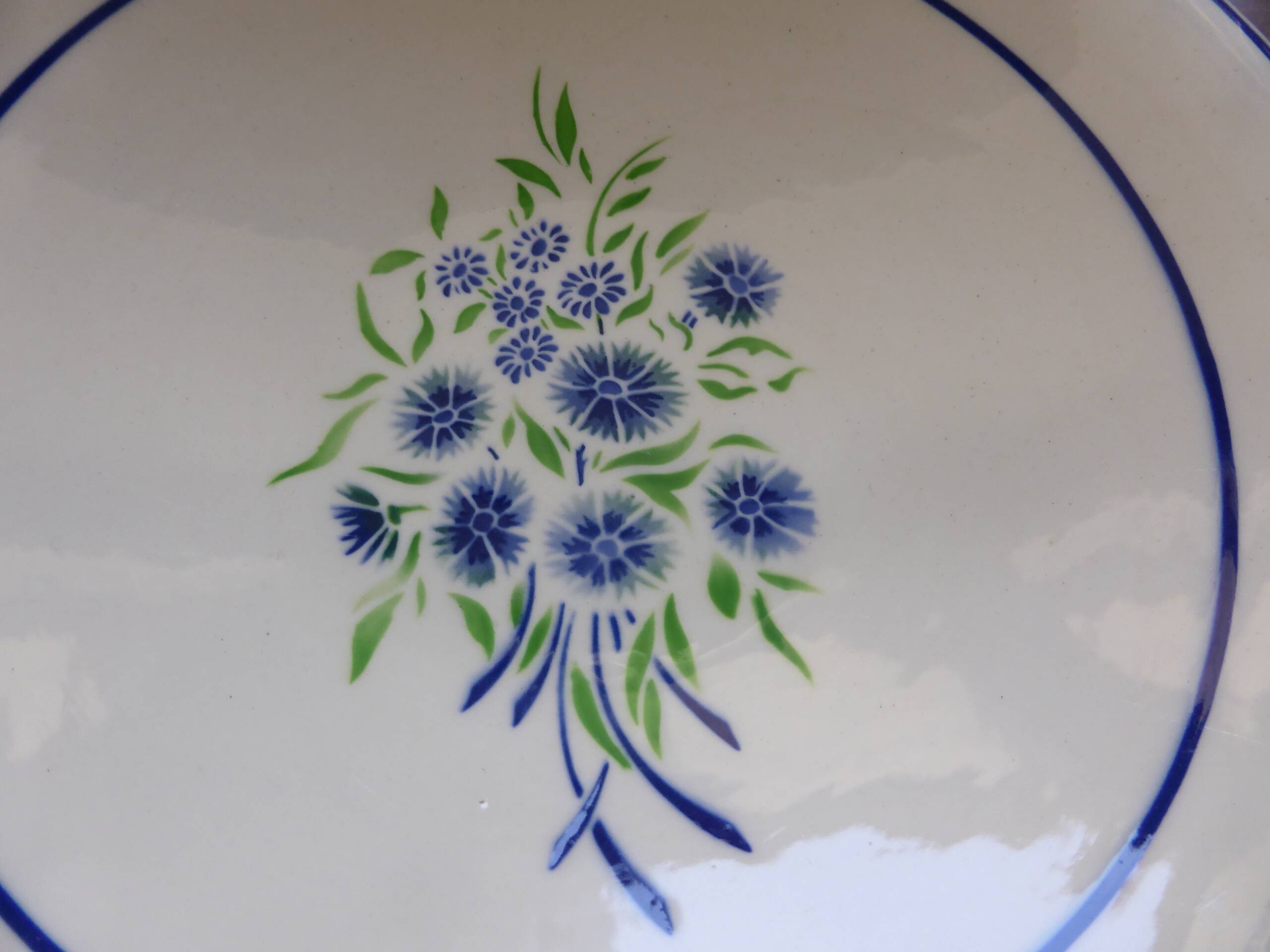 Vintage round serving dish Badonviller model Francine 200818