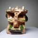 Modern anthropomorphic sculpture in glazed terracotta, vintage 70-2000.