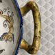 Melonnière en faïence fine polychrome de Gien décor Renaissance  italienne