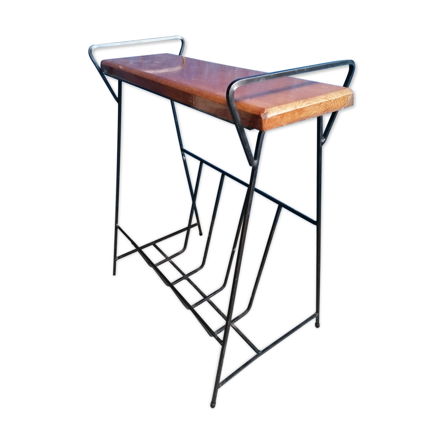 Table bout de canapé porte revues design scandinave vintage