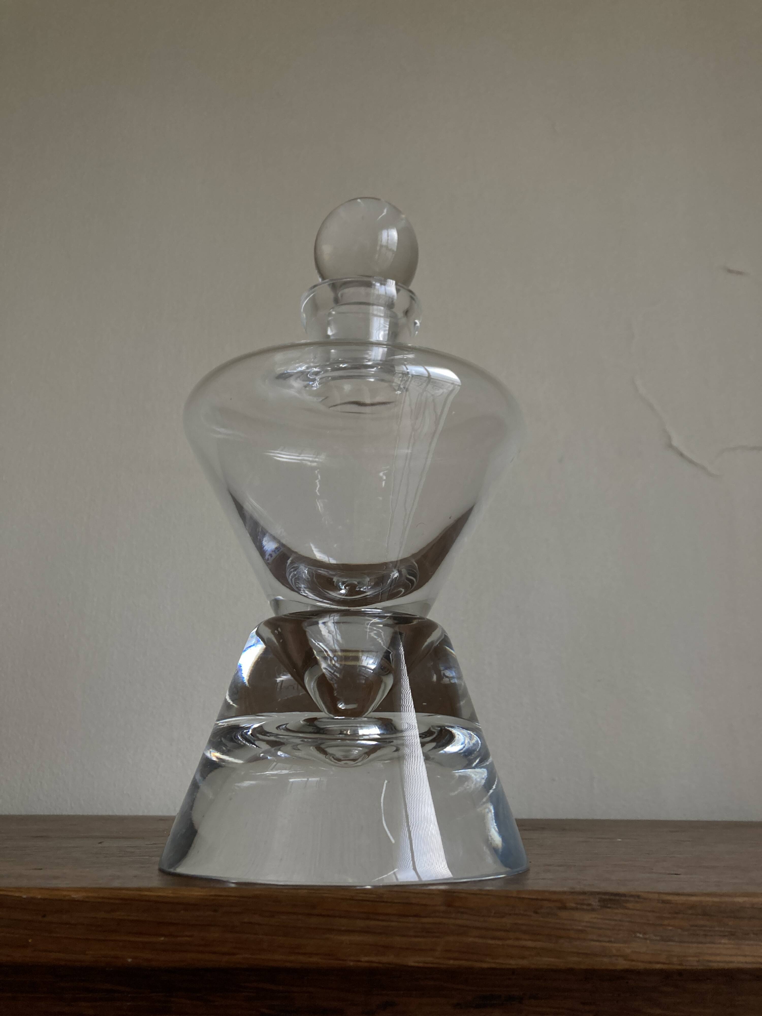 Bauhaus 1970s Scandinavian Modernist Crystal Carafe