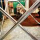 Glass and chrome square coffee table