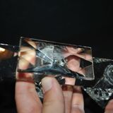 SWAROVSKI candle holder three candles in cut crystal signed 18.5 x 9 x 4cm