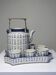 Chinese Qing style tea service porcelain calligraphy "Epitaph" vintage