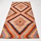 4x8 Multicolor Turkish Vintage Kilm,Bohemian Kilim Rug,125x253 Cm