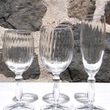 Set of 6 champagne flutes, swirling glass