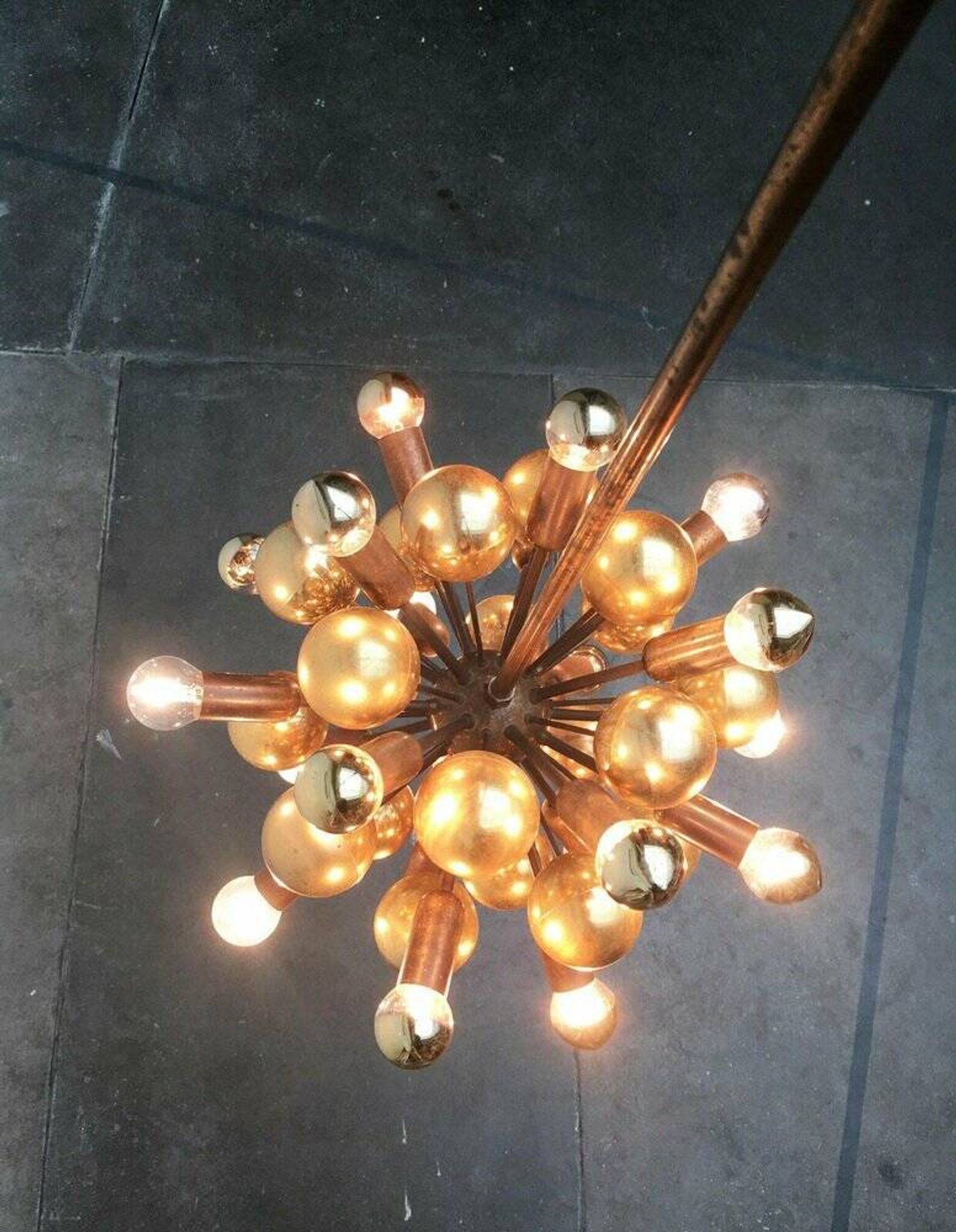Atomic Brass Ceiling Suspension by Dorothee Becker for Cosack, 1970s.