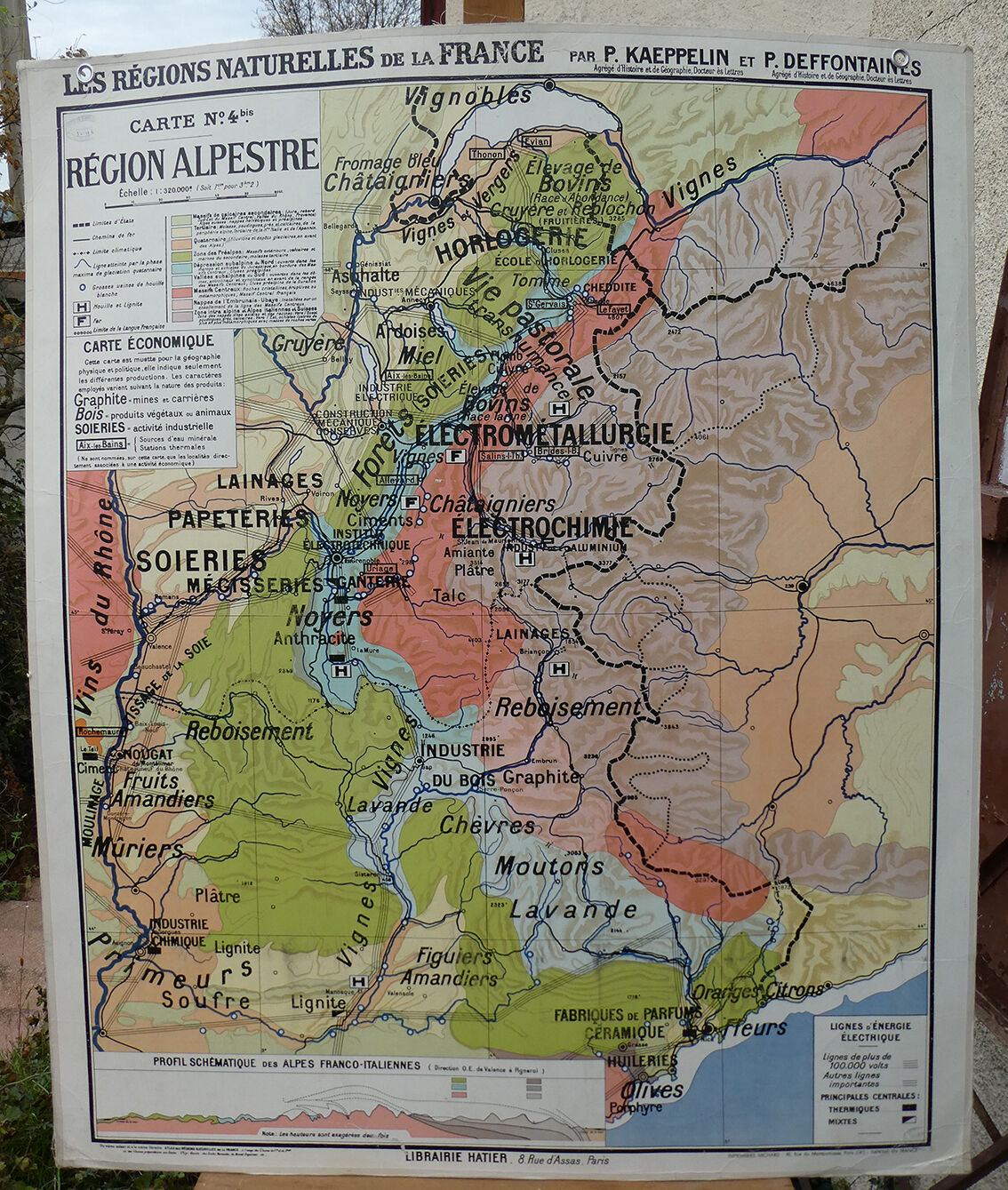 Old school map "Alpestre Region" No.4 Hatier