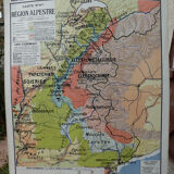 Old school map "Alpestre Region" No.4 Hatier