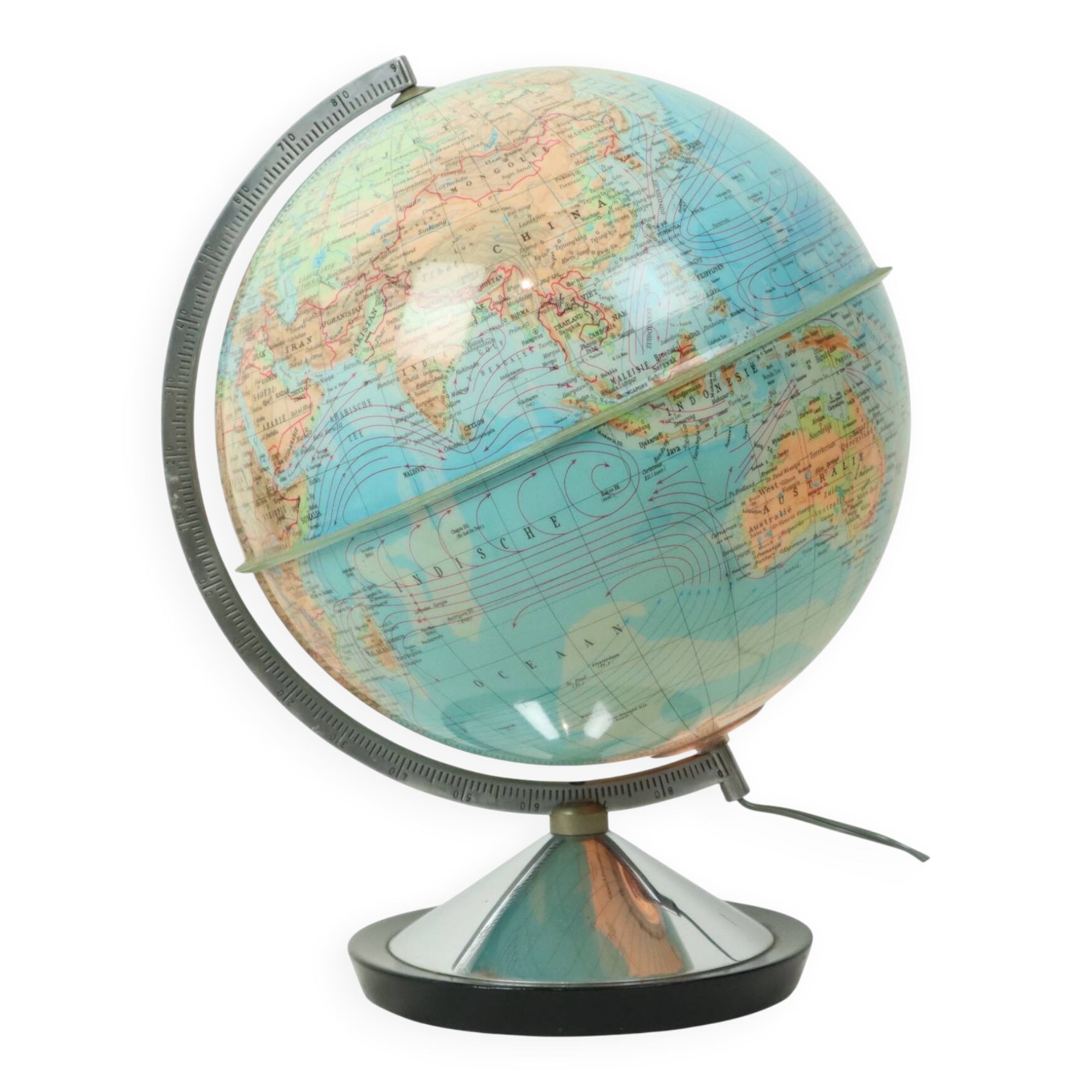 Illuminated World Globe Lamp 1967 Standard Globe Dutch Gdp Italy