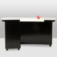 Art Deco kidney-shaped desk, in black lacquered wood. 1930s.