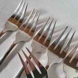 12 Silver Metal Fish Forks Argental