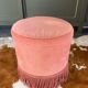 Pouf en velours rose