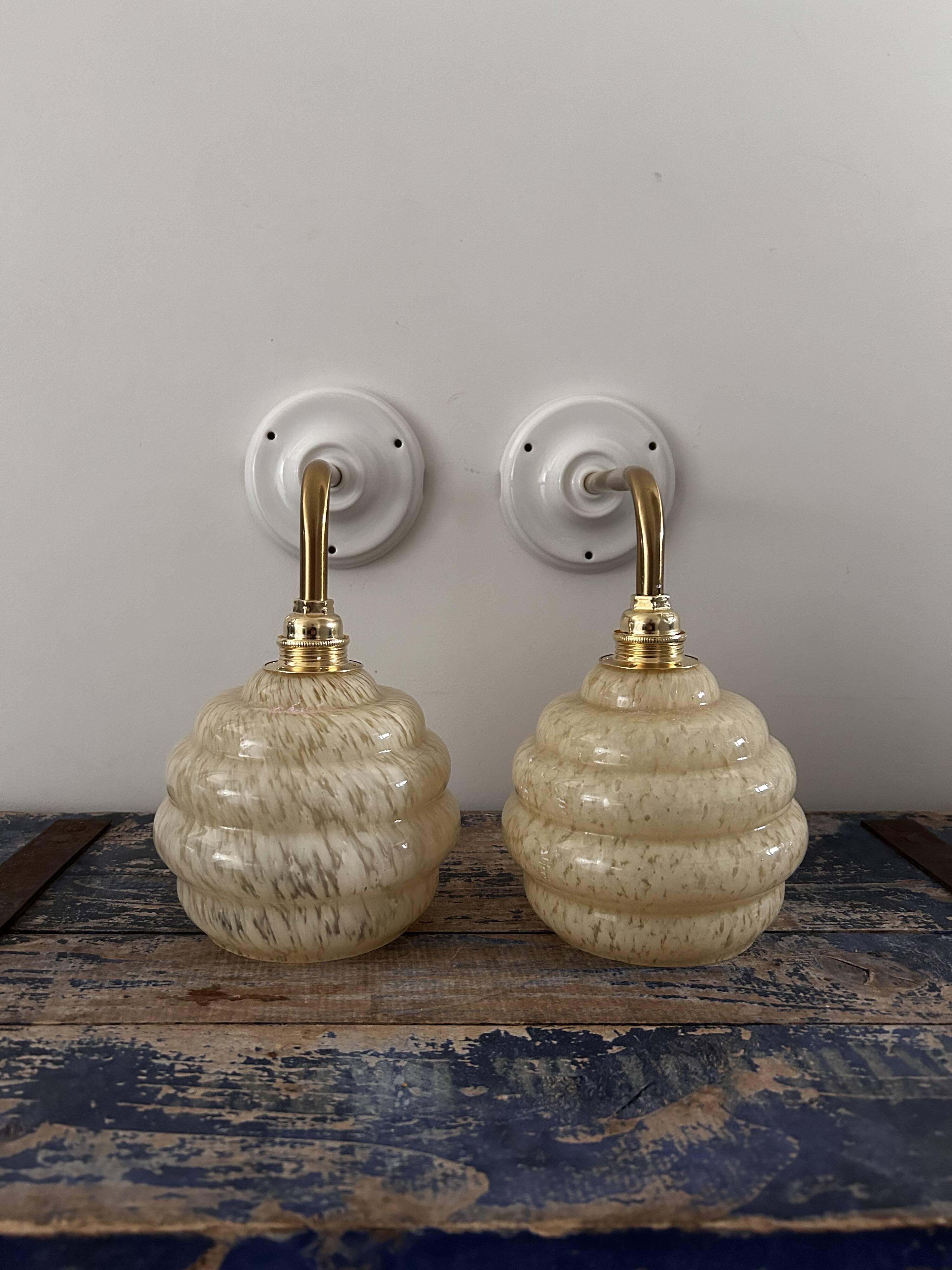 Pair of Art Deco wall lights