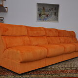 Orange Corduroy Modular Sofa, 1970s, Set of 5