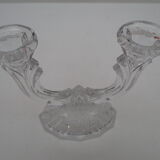 Old two-spoke crystal candle holder