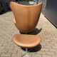 Fritz Hansen Egg Chair + Ottoman, Camel Cognac leder 1968 !!