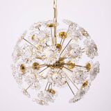 Sputnik Chandelier by Kamenicky Senov, Czechoslovakia, 1970s, Brass / Glass