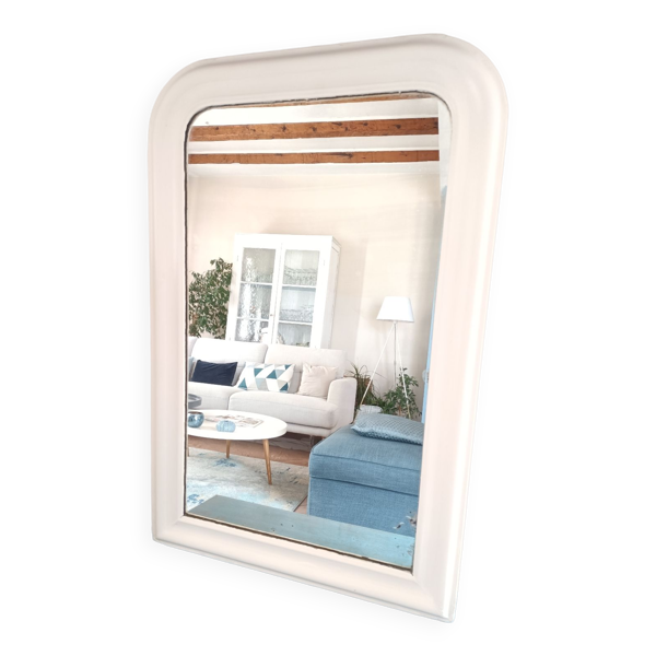 Miroir Louis Philippe blanc cassé 95 x 62 cm