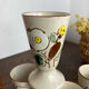 Six stoneware mazagrans