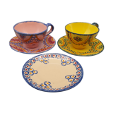 Set cups and saucers henriot quimper