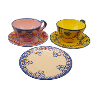 Set cups and saucers henriot quimper