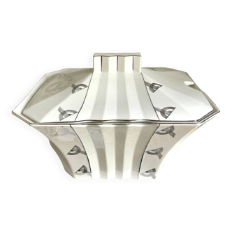 White and silver porcelain tureen, "Casablanca" service