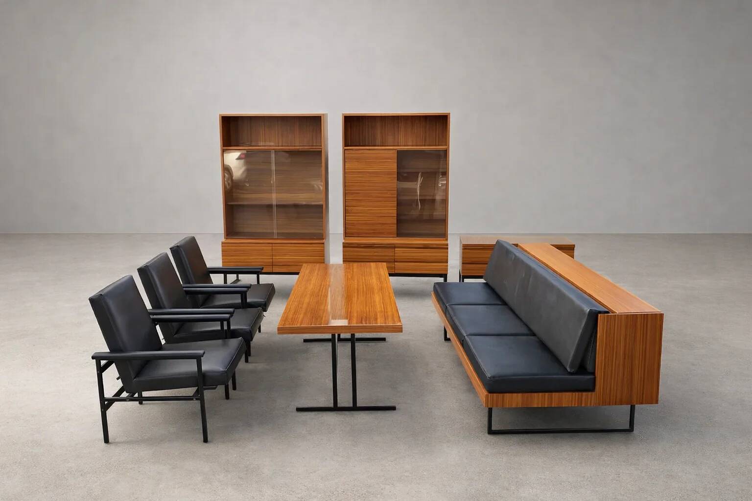 Retro sofa, armchairs & table, 1960s, “Belmondo”, Czechoslovakia