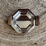 Art Deco silver metal and rosewood top