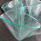 Plexiglass vase 1970 shape handkerchief 5 compartments 21 cm x 17 high