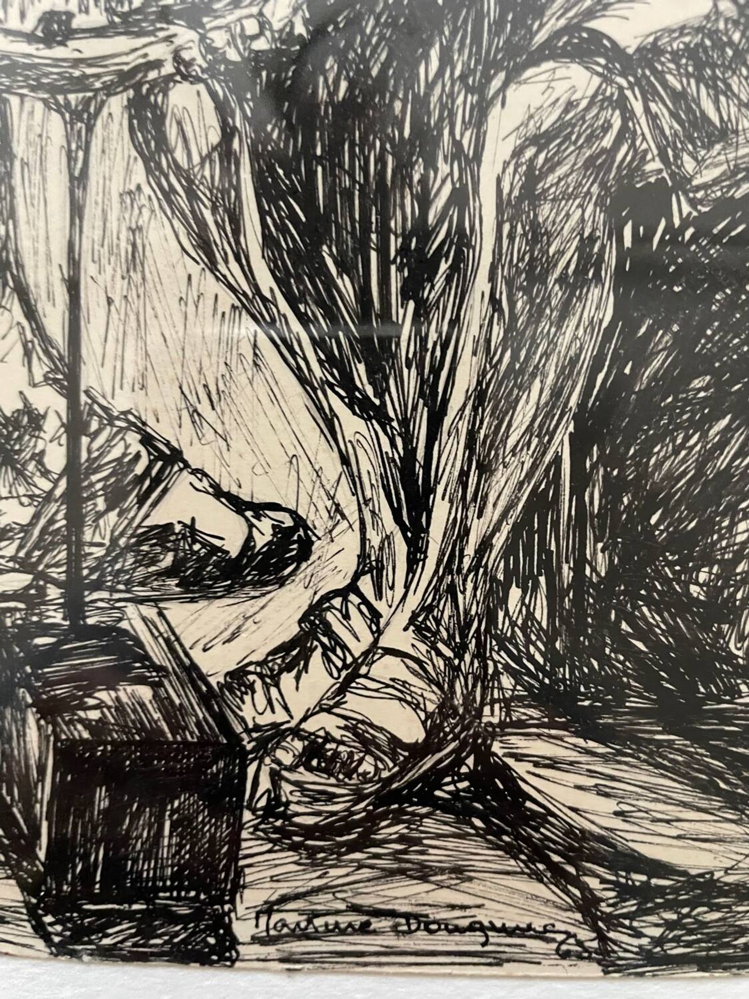 Tableau encre de chine XXe