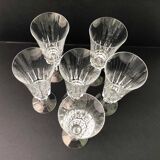 6 Arques crystal champagne flutes