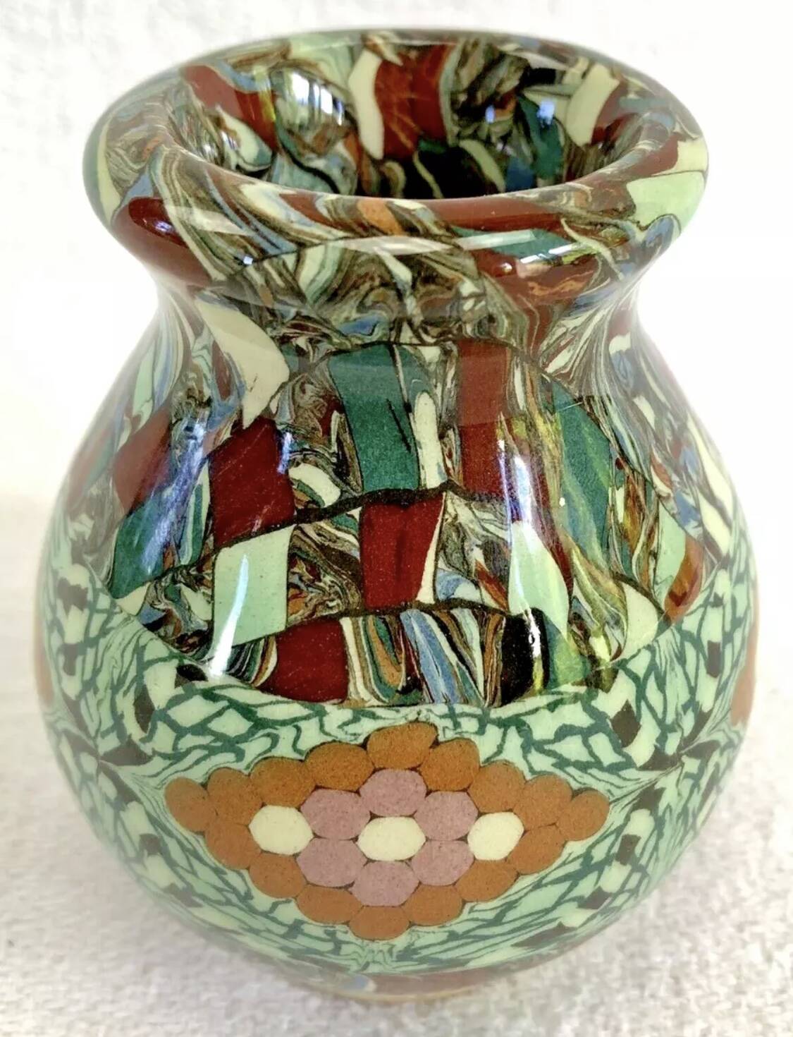 Old mixed earth mosaic vase Jean Gerbino Vallauris | Selency