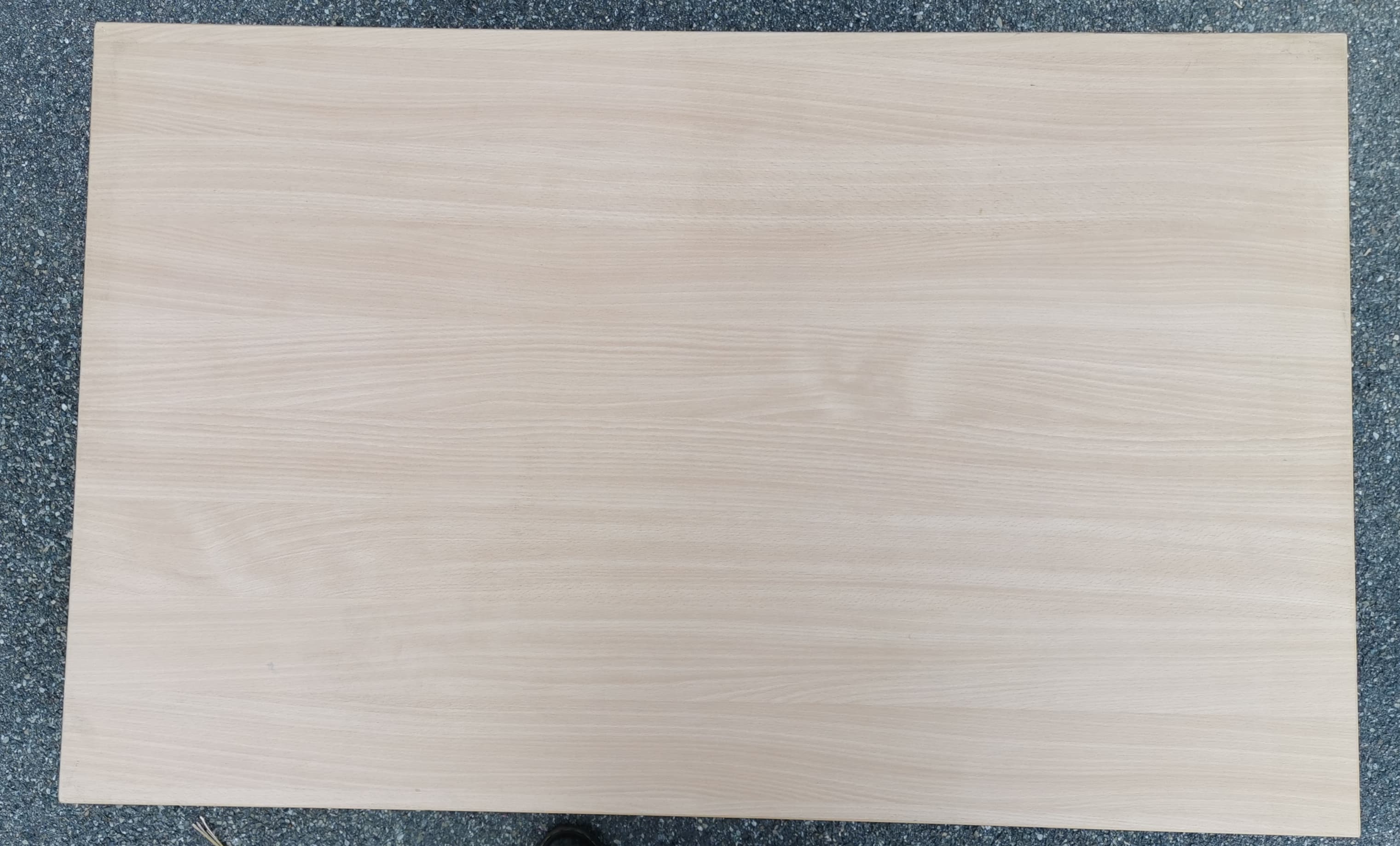 Beech table with extension cords