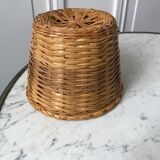 Cache-pot en rotin et bambou années 70
