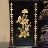 Contemporary Chinese buffet with a marble top and space for a mini-fridge.