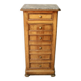 Louis Philippe bedside table in walnut with false drawers