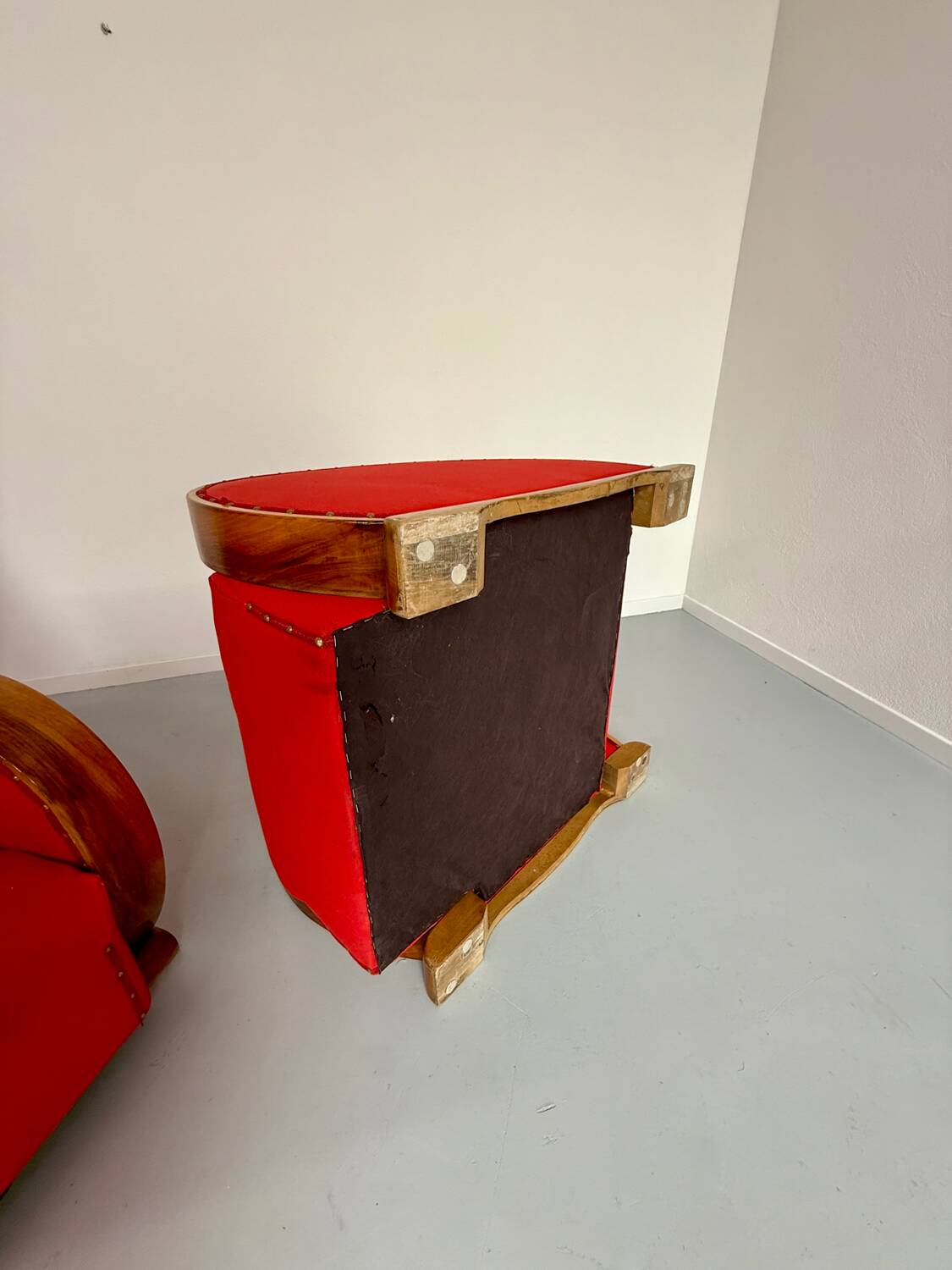 2 anciens fauteuils club art déco années 30 structure bois courbé