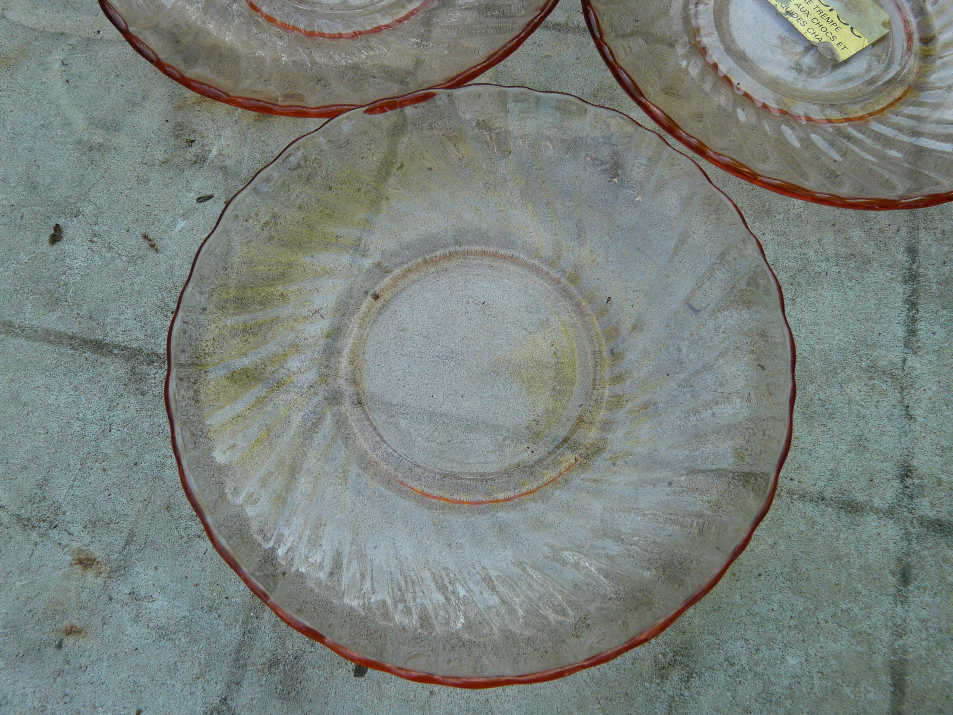 Set of 6 pink tea cups with rosaline sub-cup Arcoroc Luminarc