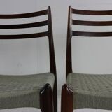 Danish design rosewood dining chairs by Niels Otto Møller for Møller Denmark