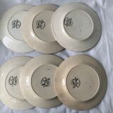 6 old dessert plates Old and Johnston Bordeaux 19th century Médoc and its castles