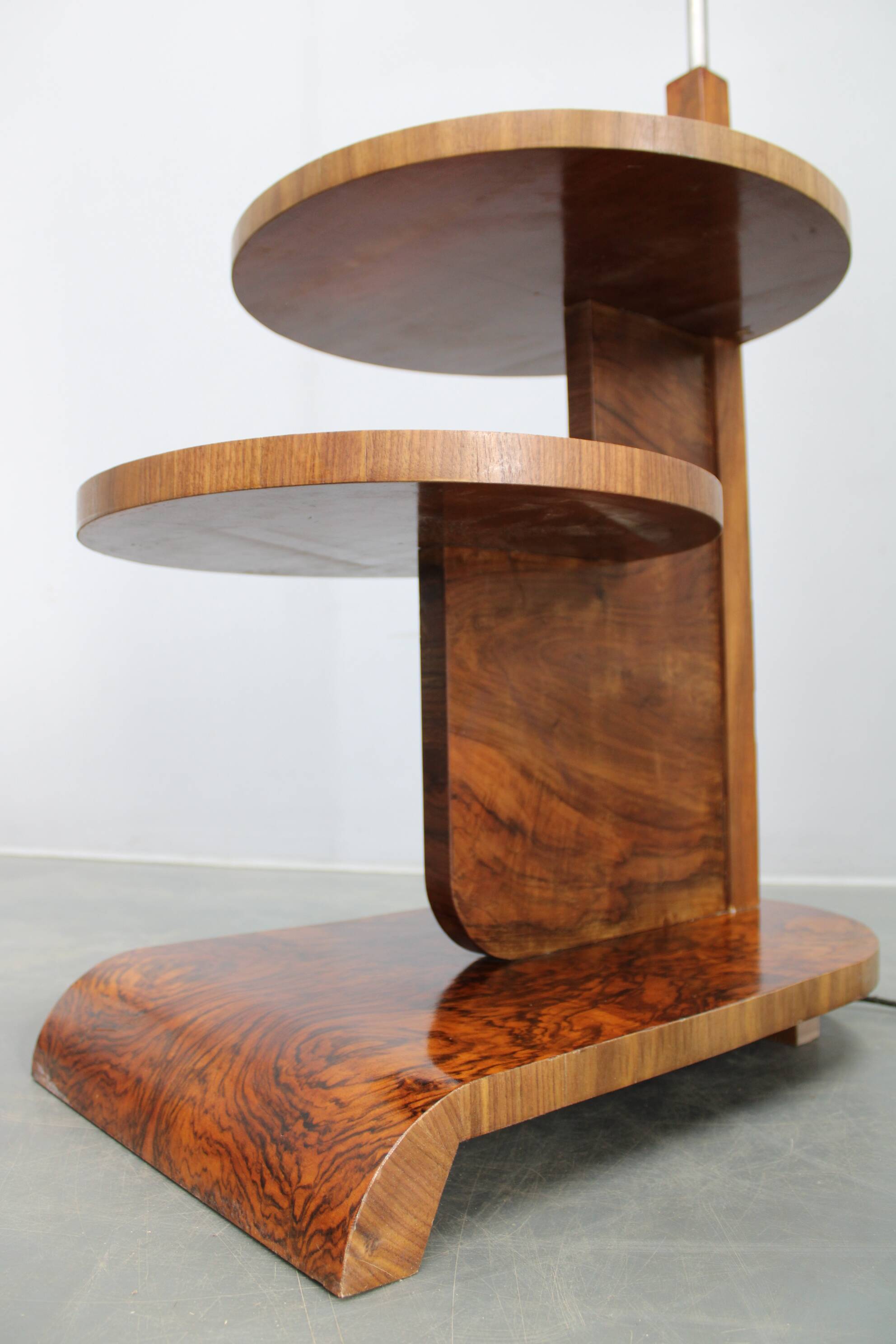Art Deco floor lamp with shelves, Czechoslovakia, 1930s